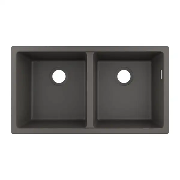 Кухонна мийка Hansgrohe S510-U770 під стільницю 820х450 дві чаші 370/370, Stonegrey (43434290)