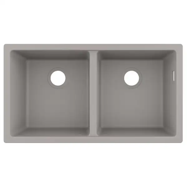 Кухонна мийка Hansgrohe S510-U770 під стільницю 820х450 на дві чаші 370/370, Concretegrey (43434380)