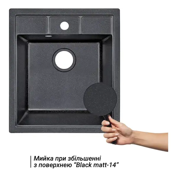 Lidz BLM-14 Кухонна мийка, чорна (LIDZBLM14460515200)