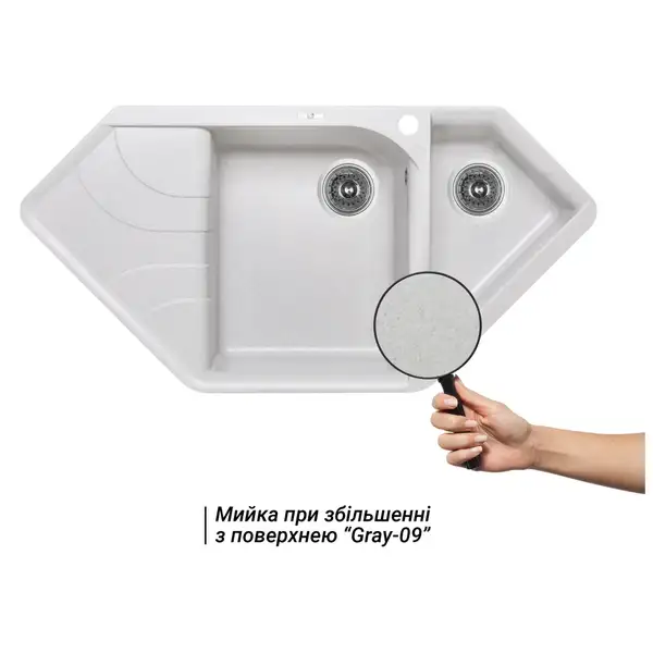 Кухонная мойка с дополнительной чашей Lidz 1000x500/225 GRA-09 (LIDZGRA091000500225)