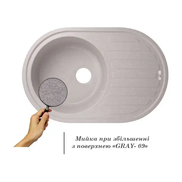 Lidz GRA-09 Кухонна мийка, сіра (LIDZGRA09780500200)