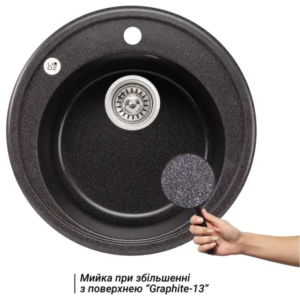 Lidz D510/200 GRF-13 Кухонна мийка, графіт (LIDZGRF13D510200)