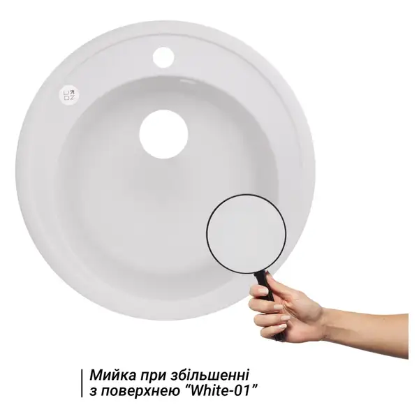 Lidz D510/200 WHI-01 Кухонна мийка, біла (LIDZWHI01D510200)
