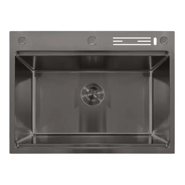 Мийка Mixxus MH7050-SK NANO-BLACK (3.0/0.8) з н.ст. зі сходинкою для суш.,з підст.під ножі(графіт)( (MX1944)