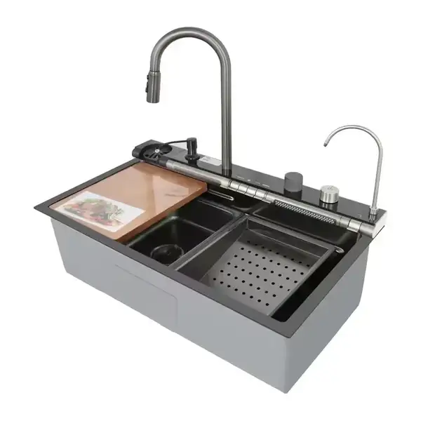Mixxus MH7546-SET-07 Мойка, черная, со смесителем (MX9578)