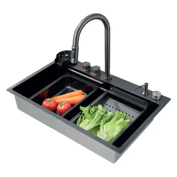 ZERIX ZH7546-SET-01 Мойка со смесителем, NANO-BLACK (ZM5575)