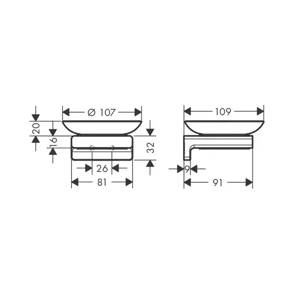 Мильниця підвісна Hansgrohe AddStoris, Brushed Bronze/скло (41746140)