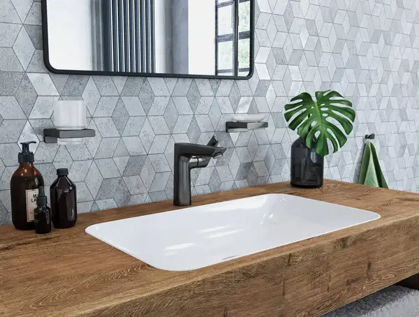 Мыльница подвесная Hansgrohe AddStoris, чёрный матовый/стекло матовое (41746670) фото 2 Aquada.com.ua
