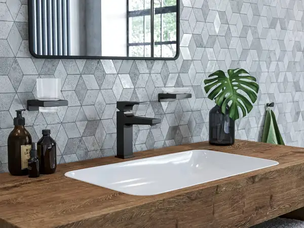 Мыльница подвесная Hansgrohe AddStoris, чёрный матовый/стекло матовое (41746670) фото 3 Aquada.com.ua
