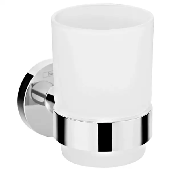 Набор аксессуаров 5-в1 Hansgrohe Logis (цвет - хром/стекло матовое, белое) (10002319) фото 4 Aquada.com.ua