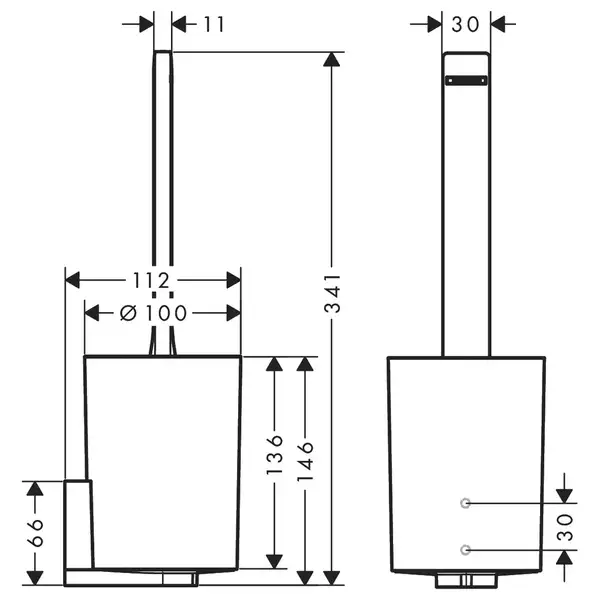 Набор аксессуаров 2-в-1 Hansgrohe WallStoris, белый матовый (27969700) фото 4 Aquada.com.ua
