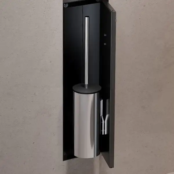 Вбудований тримач для йоржика та туалетного паперу Hansgrohe XtraStoris Rock, колір - Matt Black  56062670