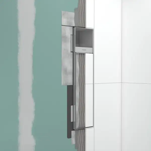Вбудований тримач для йоржика та туалетного паперу Hansgrohe XtraStoris Rock, колір - Matt Black  56062670