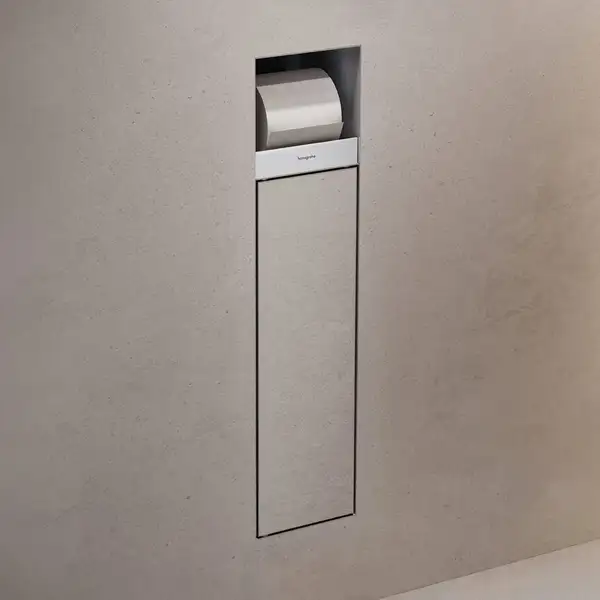 Вбудований тримач для йоржика та туалетного паперу Hansgrohe XtraStoris Rock, колір - Matt White  56062700