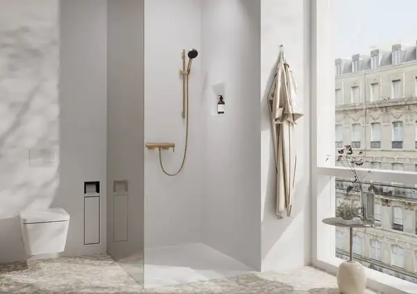Вбудований тримач для йоржика та туалетного паперу Hansgrohe XtraStoris Rock, колір - Matt White  56062700