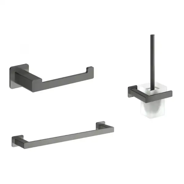 набір аксесуарів Omnires Nelson anthracite (MP60214AT+NL80510GR+NL80620GR) (NL80214GR+NL80510GR+NL80620GR)
