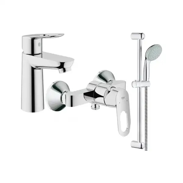 Набор смесителей для душа 3-в-1 Grohe Bau Loop S (цвет - хром) (123220) фото 1 Aquada.com.ua