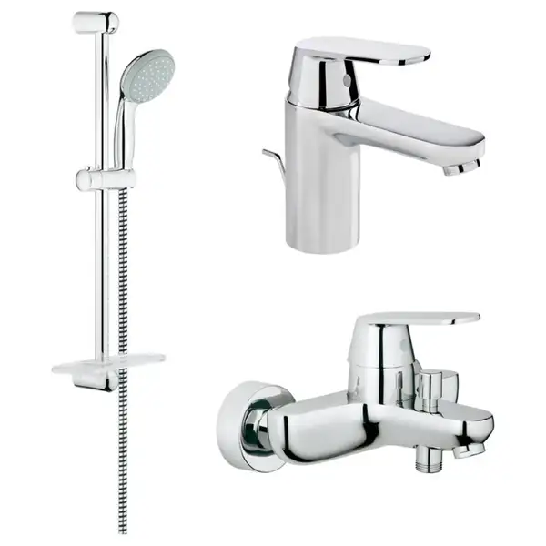 Набор смесителей для ванны 3-в-1 Grohe Eurosmart Cosmopolitan S-Size (цвет - хром) (126111 S) фото 1 Aquada.com.ua