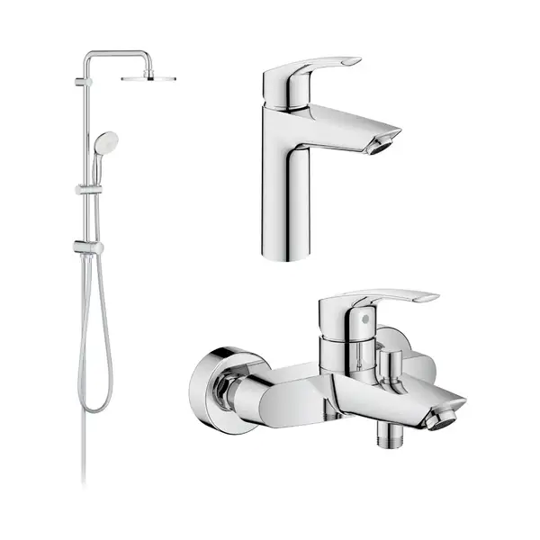Набір змішувачів Grohe Eurosmart New 3 в 1 для ванни та душу, хром (UA123246R0)
