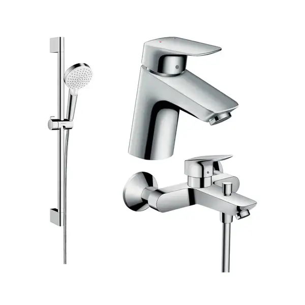 Набір змішувачів для ванни Hansgrohe EcoSmart Logis 100 (71078 + 7140 + 26534400), хром (20200009)