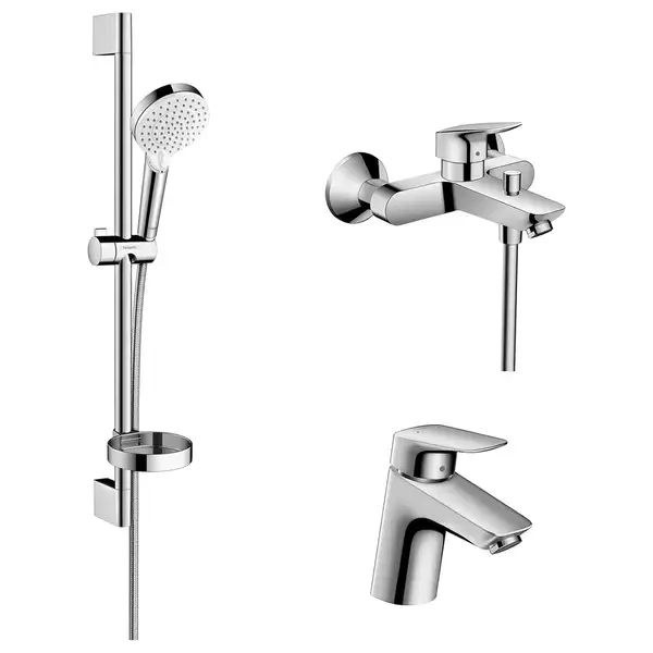 Набор смесителей для ванны 3-в-1 Hansgrohe Logis/Crometta Vario (цвет - хром) (71400115) фото 1 Aquada.com.ua