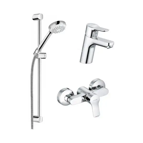 Kludi Pure & Easy Набор смесителей умывальник+душ, хром (378450565)