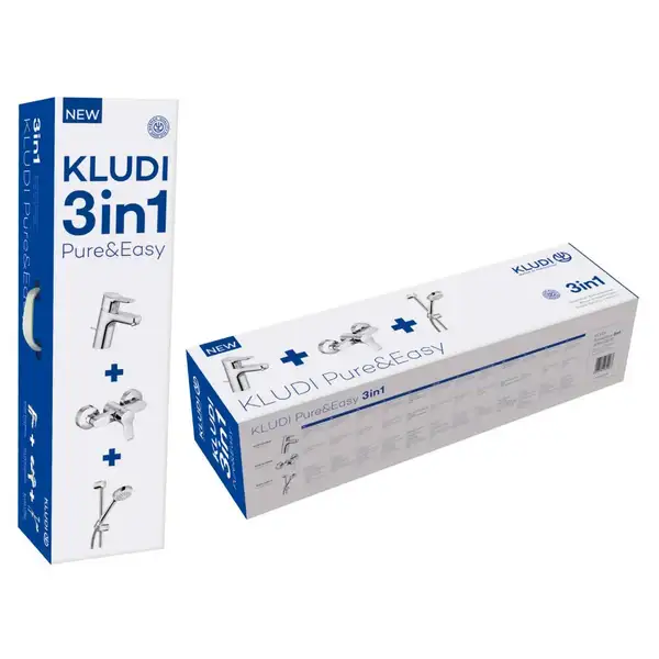 Kludi Pure & Easy Набор смесителей умывальник+душ, хром (378450565)