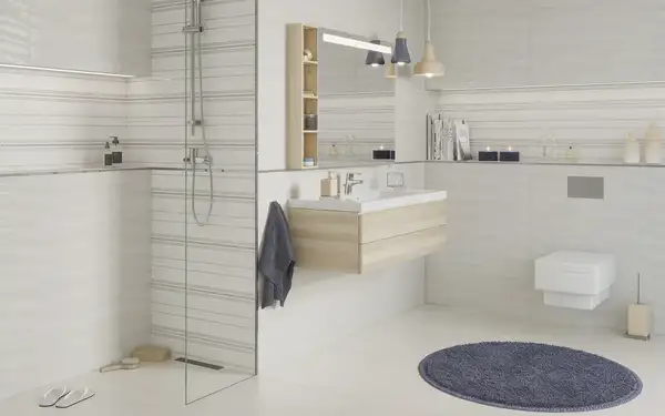 Плитка стінова Living Grey Wave RECT 25x75 код 0169 Ceramika Color (5902627430169)