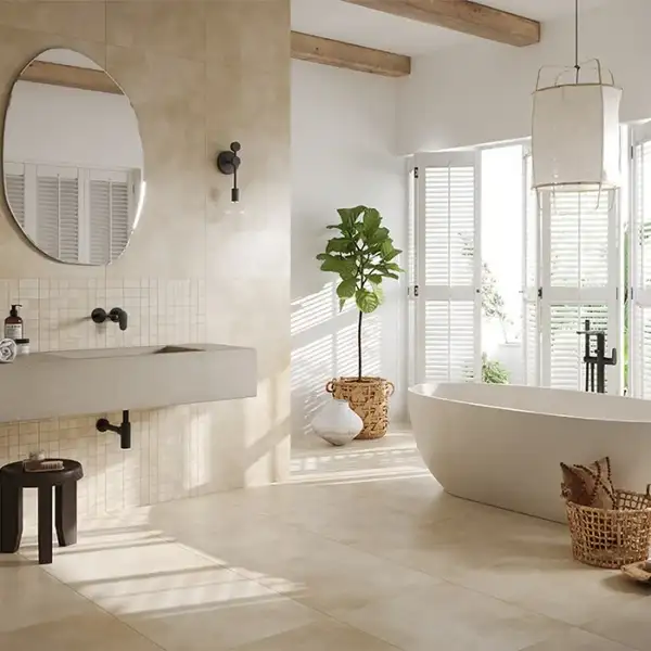 Плитка керамогранітна Velvet Concrete Beige RECT 598x1198x9,3 Cersanit (TGGR1011856248)