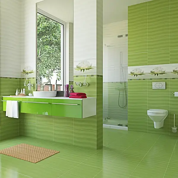 Cersanit Плитка стінова Flora Green 30x45 код 7652 Церсаніт (TWZZ1040141183)