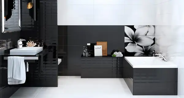OPOCZNO Плитка стінова Black Textile 25x75 код 1516 Опочно (TWZZ1039221687)