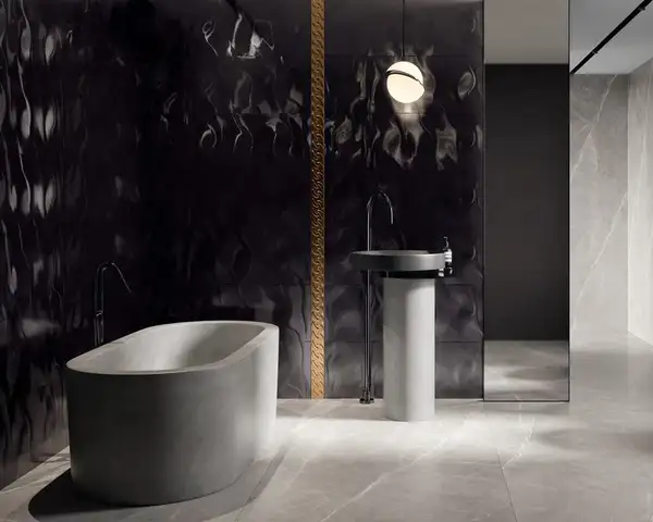Плитка стінова Night Queen Black RECT Блиск 39,8x119,8 код 8713 Ceramika Paradyz (S-R-0,4X1,2-1-NIQU.BK)