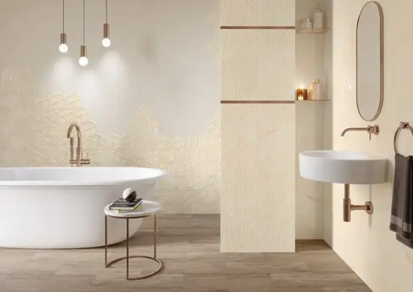 Плитка стінова Illusion Beige Heksagon STR 171x198x9 Paradyz (SS--198X171-1-ILLU.BE)
