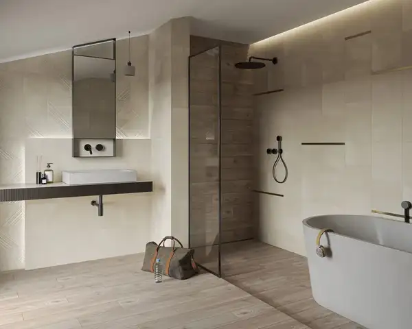 Плитка стінова Calm Beige STR MAT 19,8x19,8 код 3739 Ceramika Paradyz (SS--198X198-1-CALM.BE)