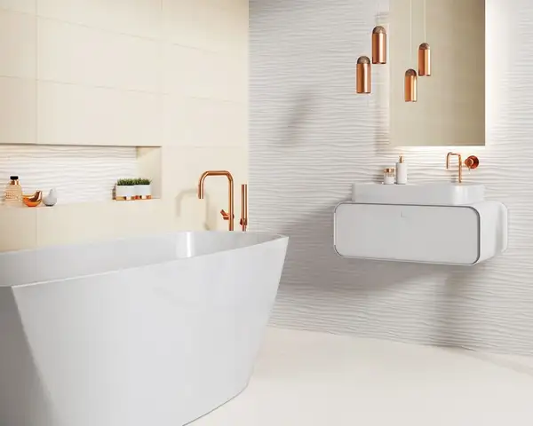 Плитка стінова Elanda Bianco RECT STR 25x75 код 8204 Ceramika Paradyz (SSR-250X750-1-ELAN.BI)