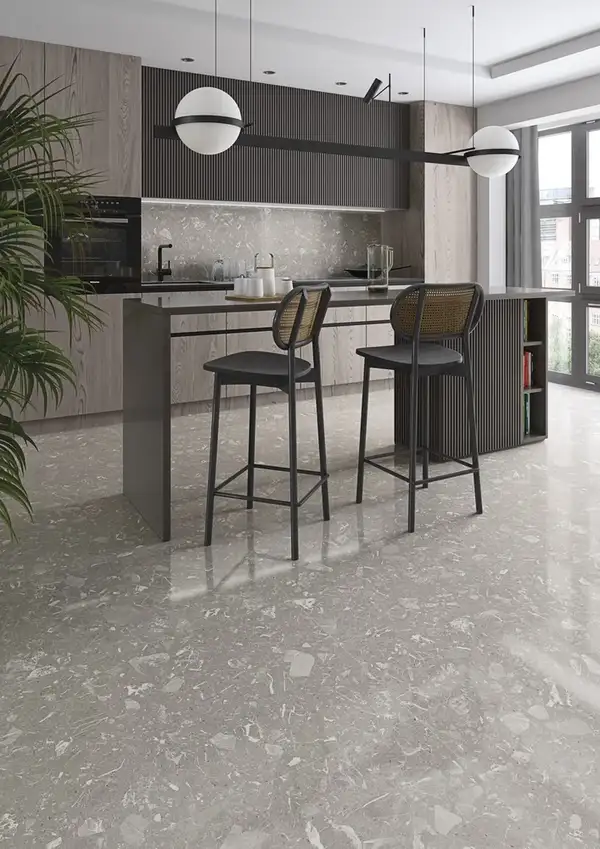 Плитка керамогранітна 4ZLN Luna-R Gris PULIDO RECT POL 593x1193x11 Vives