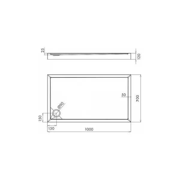 піддон Omnires Camden 70x100 (CAMDEN70/100/PBP)