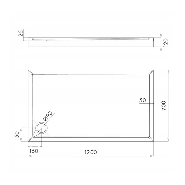 піддон Omnires Camden 70x120 (CAMDEN70/120/PBP)