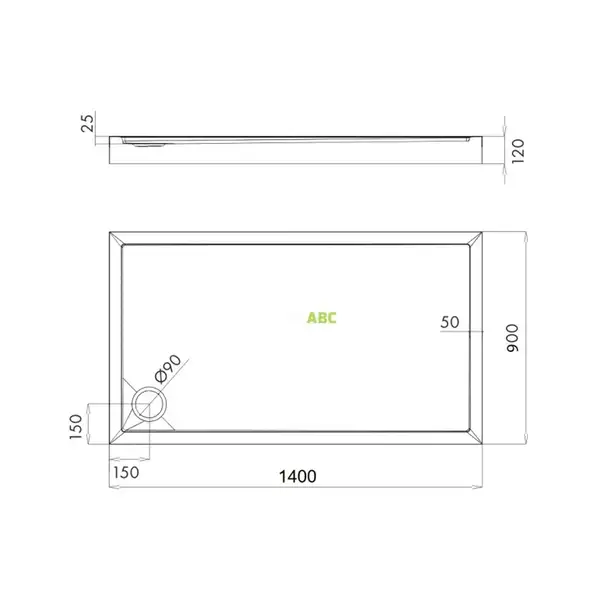 піддон Omnires Camden 70x140 (CAMDEN70/140/PBP)