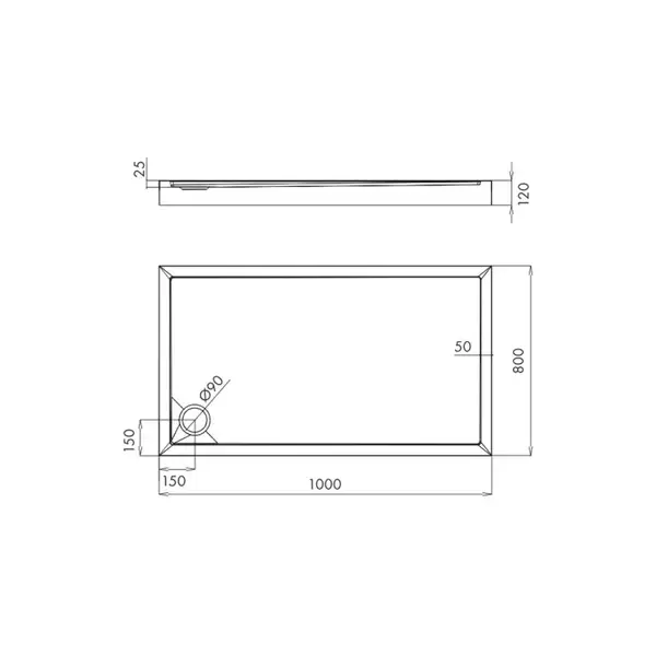 піддон Omnires Camden 80x100 (CAMDEN80/100/PBP)