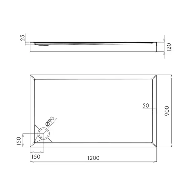 піддон Omnires Camden 90x120 (CAMDEN90/120/PBP)