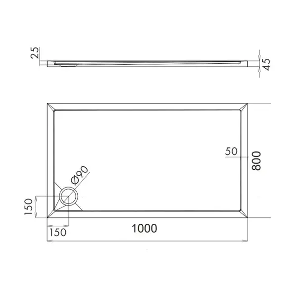 піддон Omnires Merton 80x100 (MERTON80/100/PBP)