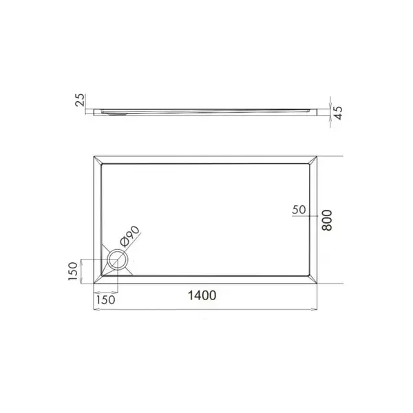 піддон Omnires Merton 80x140 (MERTON80/140/PBP)