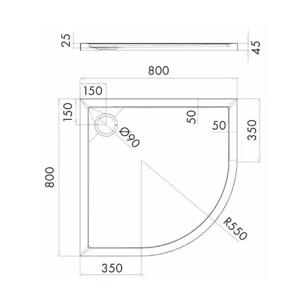 піддон Omnires Merton 80x80 (MERTON80/OBP)