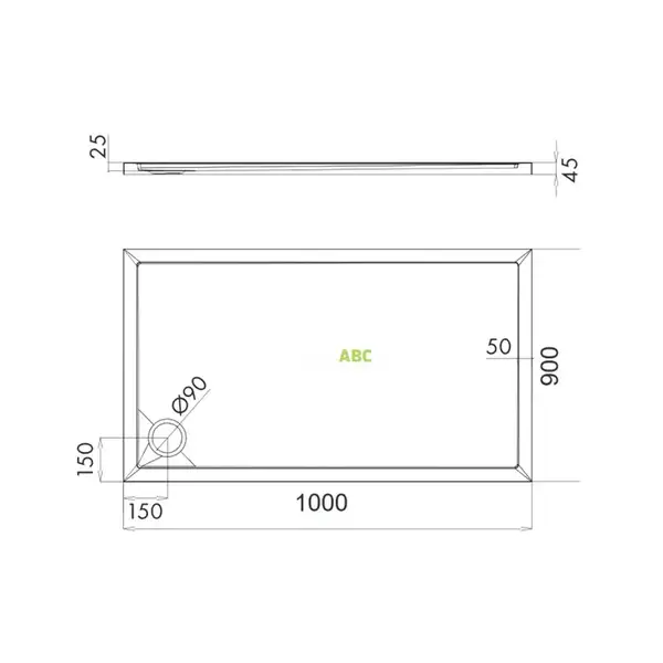 піддон Omnires Merton 90x100 (MERTON90/100/PBP)