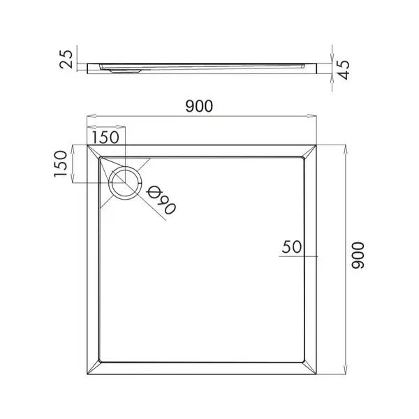 піддон Omnires Merton 90x90 (MERTON90/KBP)