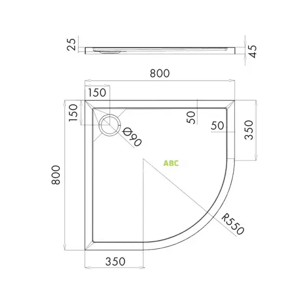 піддон Omnires Merton 90x90 (MERTON90/OBP)