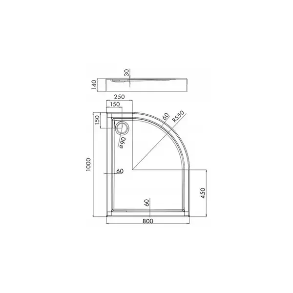 піддон Omnires Riverside 100x80 (Riverside80/100/LBP) (RIVERSIDE80/100/LBP)