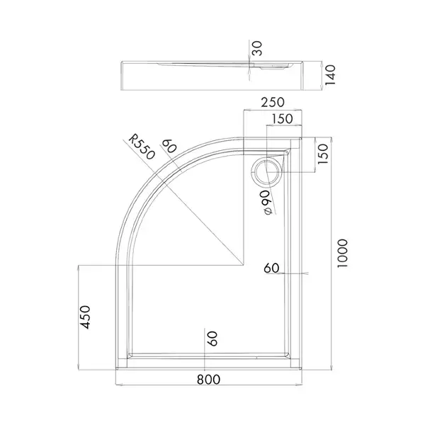піддон Omnires Riverside 80x100 (Riverside80/100/PBP) (RIVERSIDE80/100/PBP)