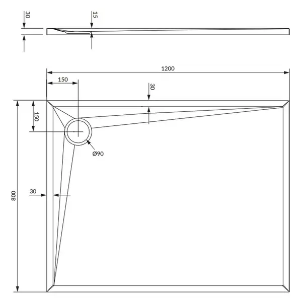 піддон Omnires Stone 80x120 (STONE80/120BL)